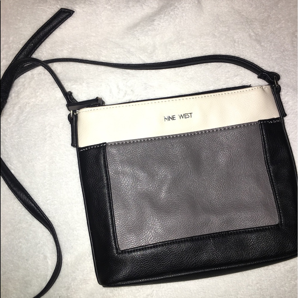 Nine West Black Grey and White Crossbody Purse
